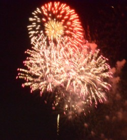 隅田川　花火大会 向島　月笛 